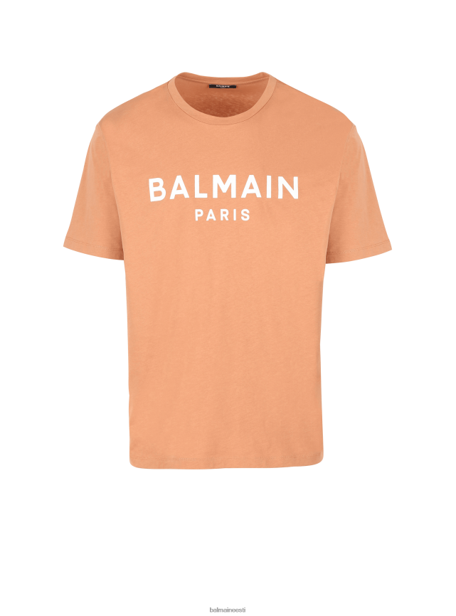 ee Balmain Riietus mehed trükitud kaubamärgi logoga t-särk pruun LJ8002845