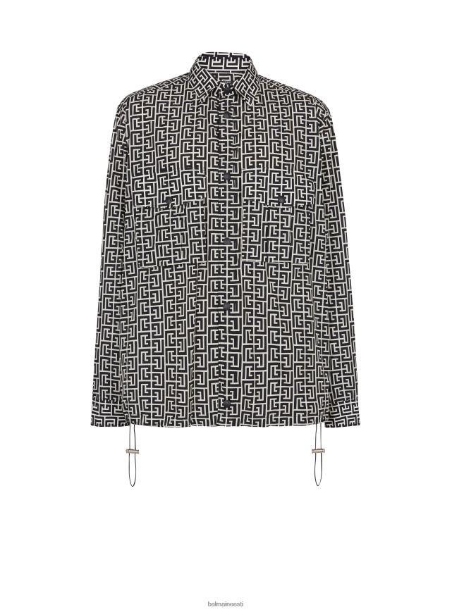 ee Balmain Riietus mehed monogrammiga ülesärk must LJ8002907