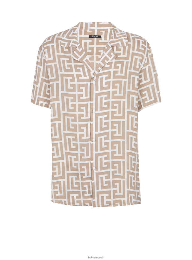 ee Balmain Riietus mehed monogrammprindiga voogav särk pruun LJ8002900