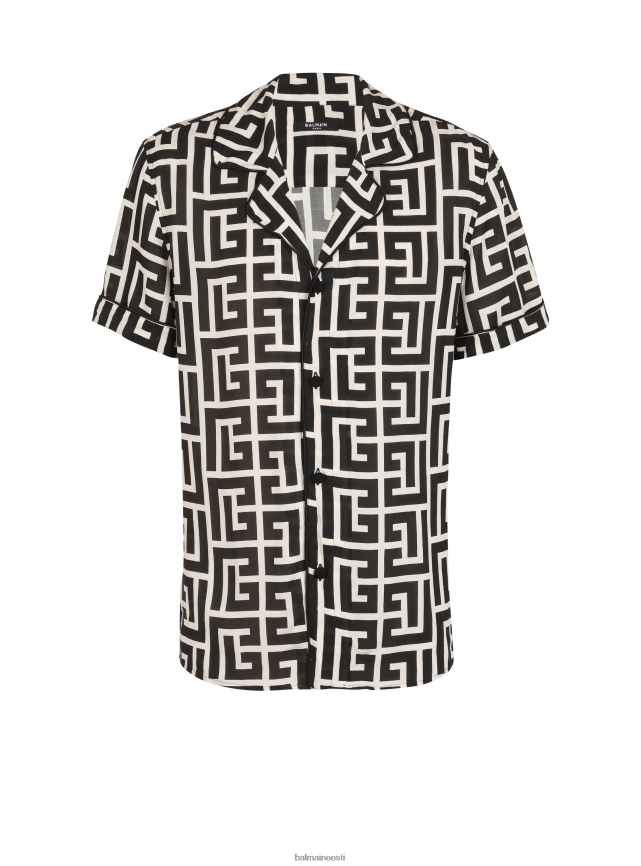 ee Balmain Riietus mehed monogrammtrükiga maksisärk must LJ8002921