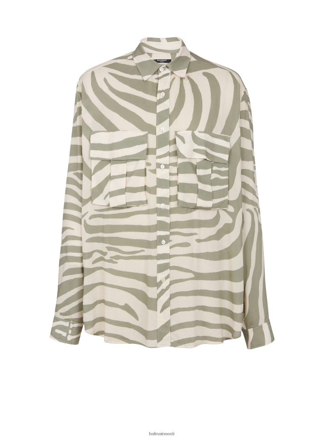 ee Balmain Riietus mehed sebra mustriga särk khaki LJ8002911