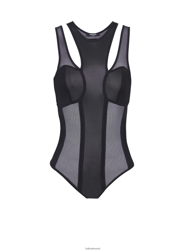ee Balmain Riietus naised väljalõigatud tüll keha must LJ8002217