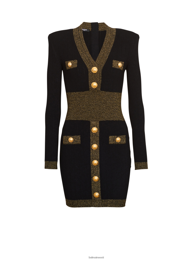 ee Balmain Riietus naised kootud kleit must LJ800222