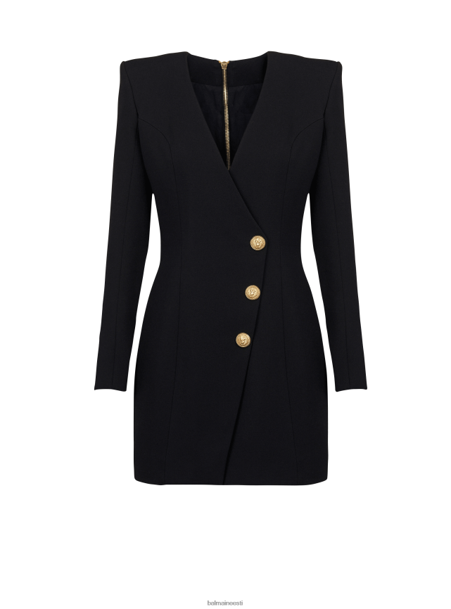 ee Balmain Riietus naised lühike villane kleit must LJ800261