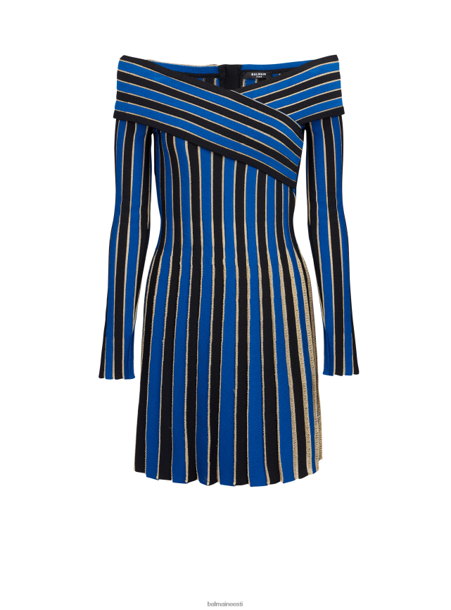 ee Balmain Riietus naised metalliktriibuline trikotaažkleit sinine LJ800242