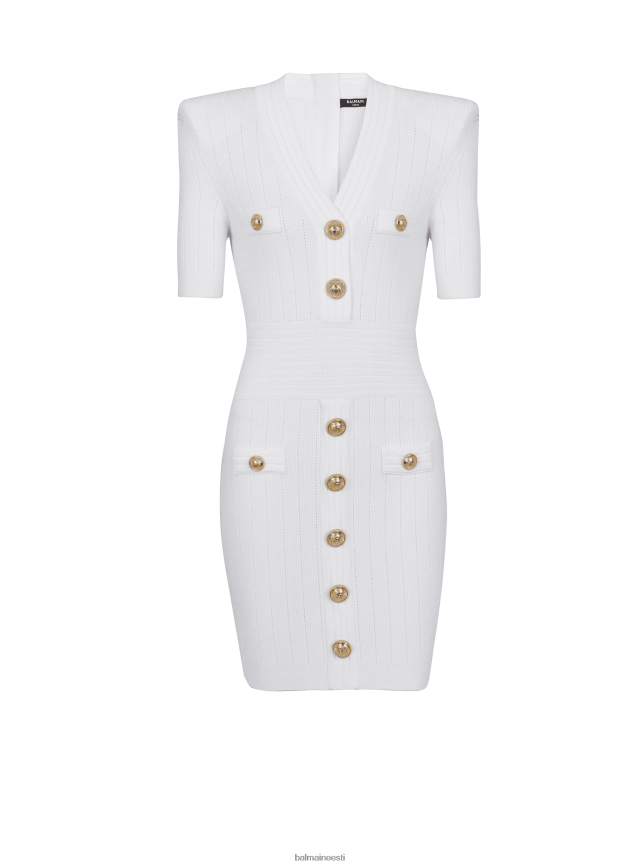ee Balmain Riietus naised nööpidega kootud kleit valge LJ80022