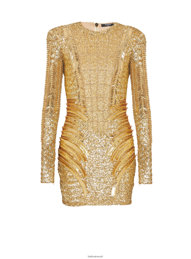 ee Balmain Riietus naised tikitud kleit kullast LJ800254