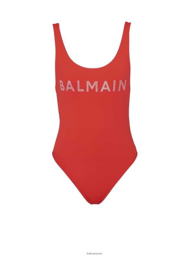 ee Balmain Riietus naised kaubamärgi logoga ujumistrikoo punane LJ8002426