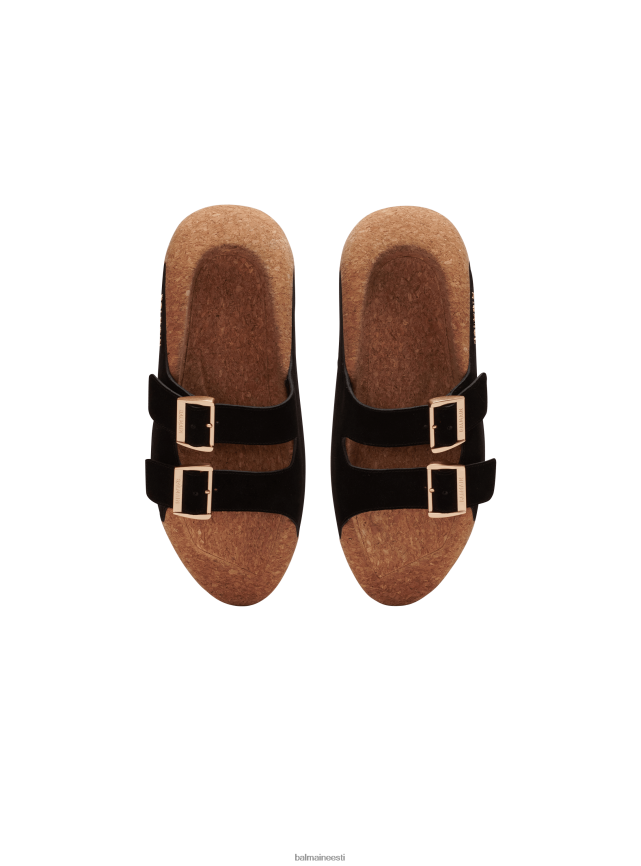 ee Balmain jalatsid naised b-it nahast ja korgist muulad must LJ8002624