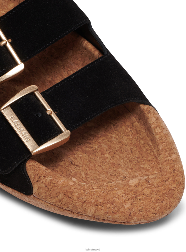 ee Balmain jalatsid naised b-it nahast ja korgist muulad must LJ8002624