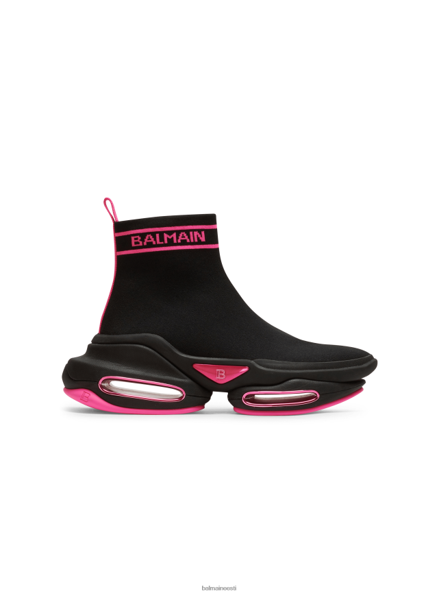 ee Balmain jalatsid naised b-bold kõrge ülaosaga võrktrenažöörid kaubamärgi monogrammiga must LJ8002602
