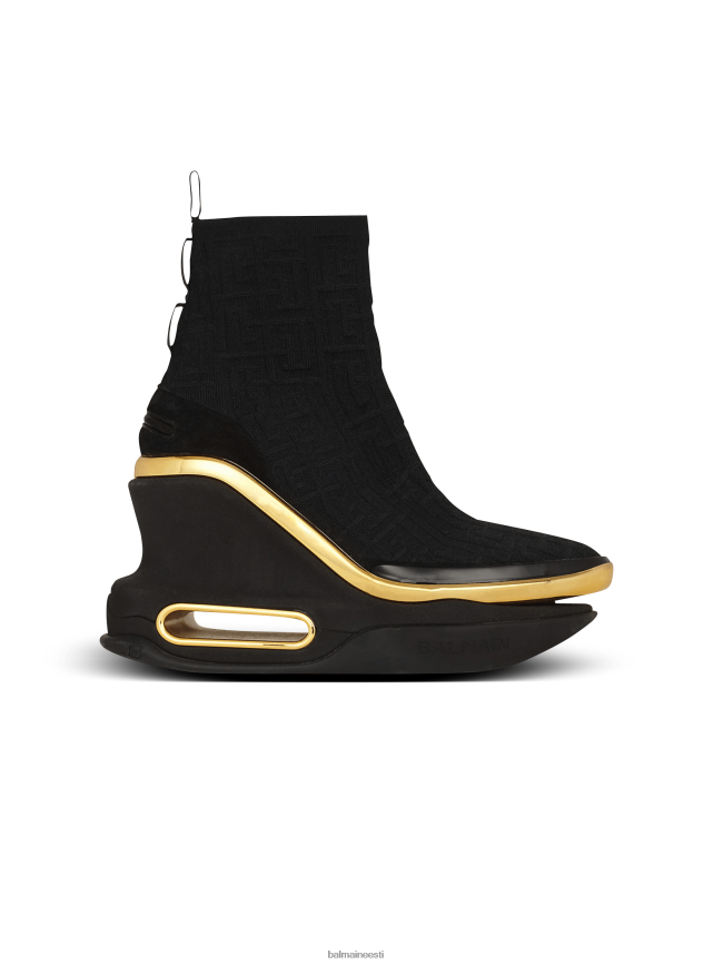 ee Balmain jalatsid naised b-bold võrgust kiilutrenažöörid kaubamärgi monogrammiga must LJ8002599