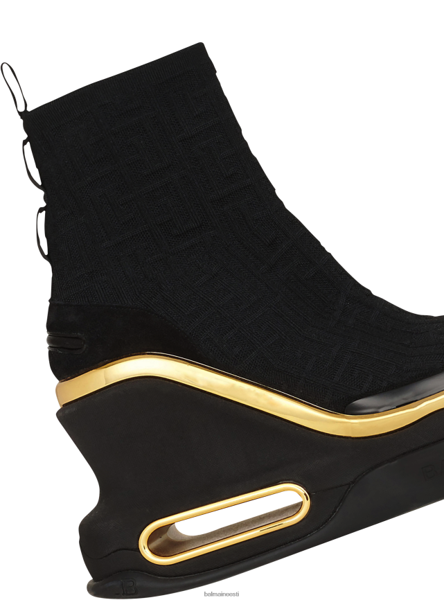 ee Balmain jalatsid naised b-bold võrgust kiilutrenažöörid kaubamärgi monogrammiga must LJ8002599
