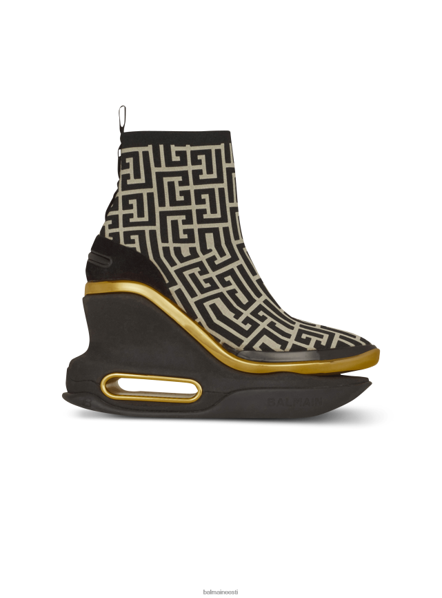 ee Balmain jalatsid naised b-bold võrgust monogrammiga kiilutrenažöörid must LJ8002603
