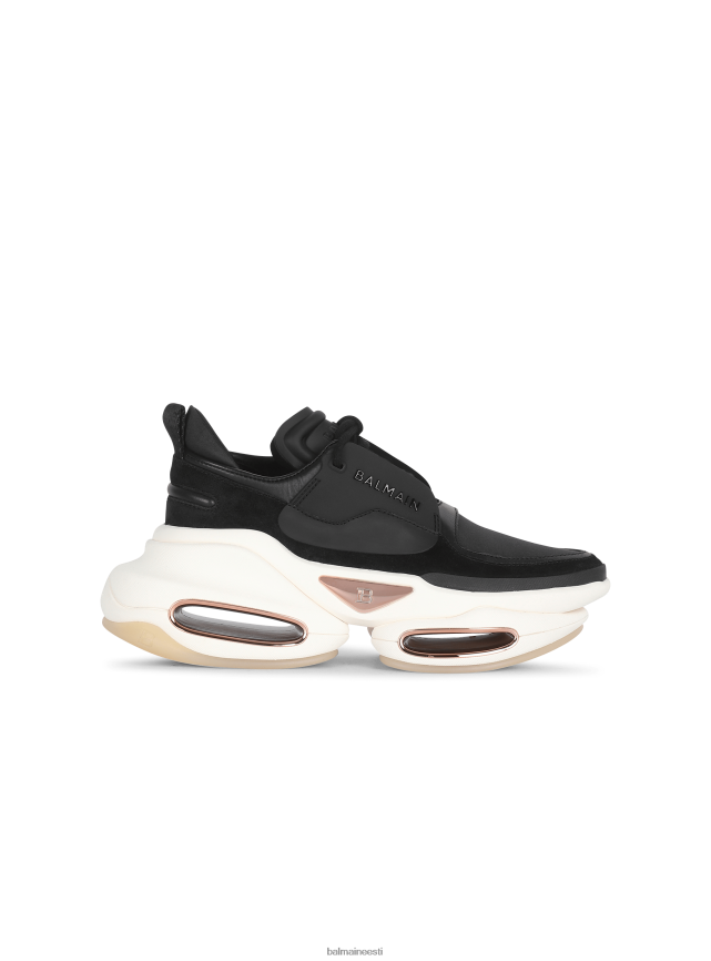 ee Balmain jalatsid naised nahast ja neopreenist b-bold madalad tossud must LJ8002607