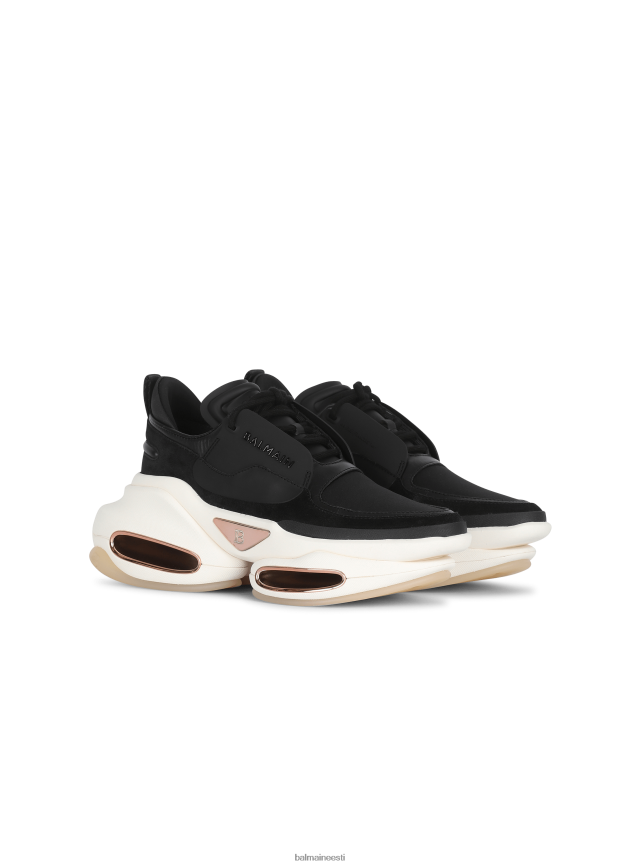 ee Balmain jalatsid naised nahast ja neopreenist b-bold madalad tossud must LJ8002607