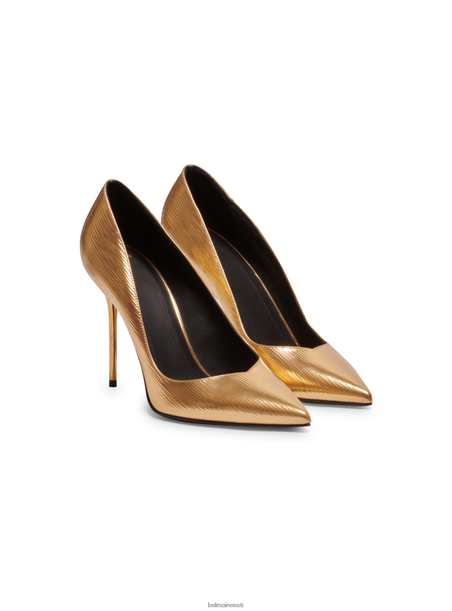 ee Balmain jalatsid naised rubiiniga lamineeritud nahast tikkpüksid kullast LJ8002647