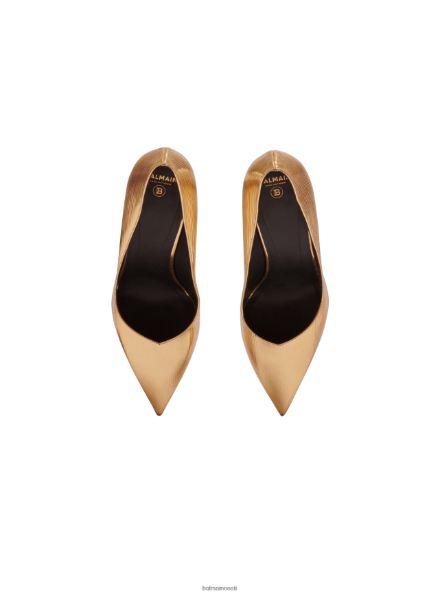 ee Balmain jalatsid naised rubiiniga lamineeritud nahast tikkpüksid kullast LJ8002647