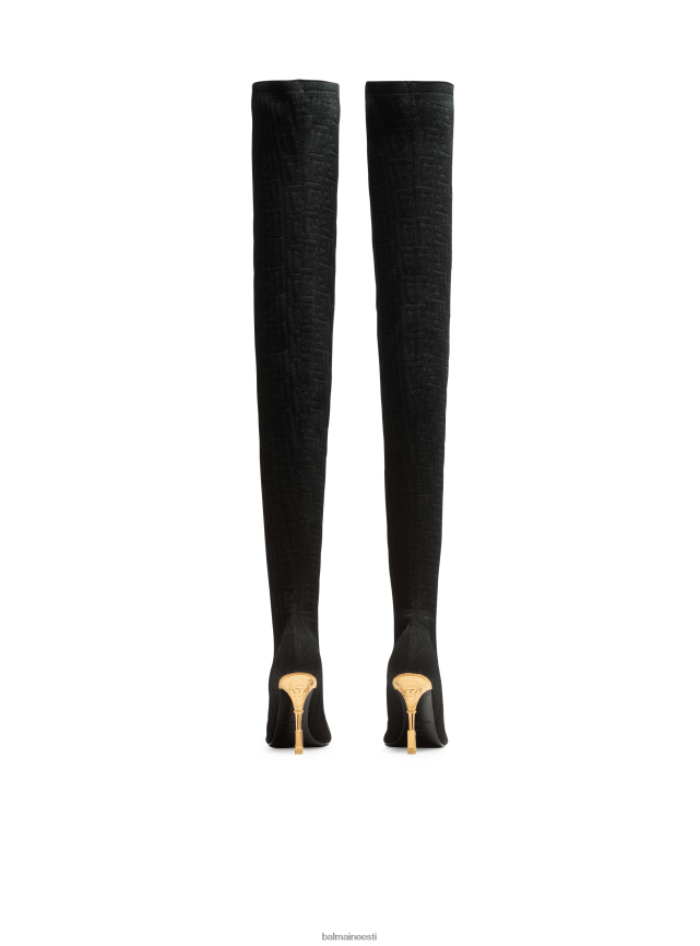 ee Balmain jalatsid naised monogrammiga moneta võrgust saapad must LJ8002663