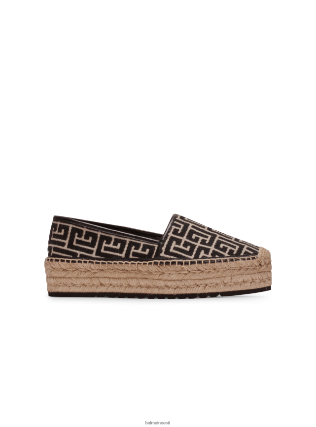 ee Balmain jalatsid naised alex espadrillid žakaarmonogrammiga must LJ8002689
