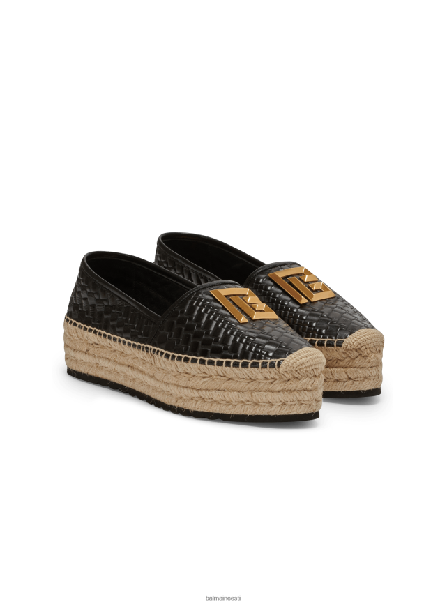 ee Balmain jalatsid naised krokodilliefektiga nahast alex espadrillid must LJ8002683