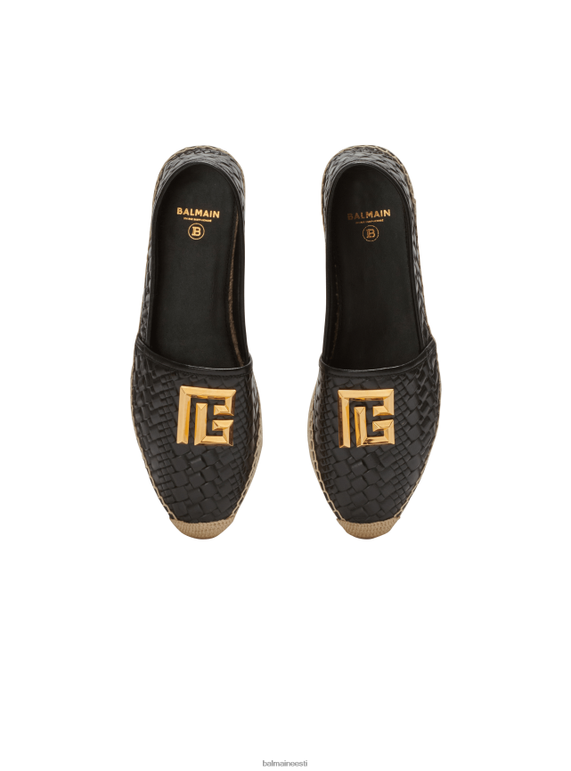 ee Balmain jalatsid naised krokodilliefektiga nahast alex espadrillid must LJ8002683