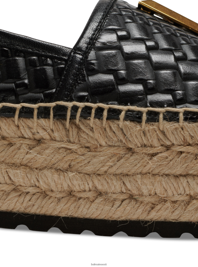 ee Balmain jalatsid naised krokodilliefektiga nahast alex espadrillid must LJ8002683