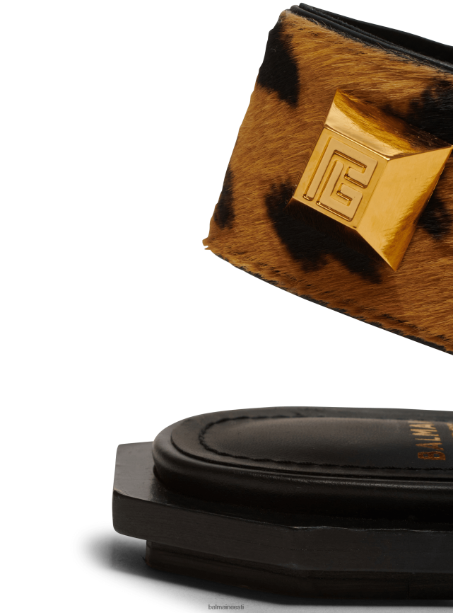 ee Balmain jalatsid naised ana lamedad muulad leopardiefektiga nahast pruun LJ8002687