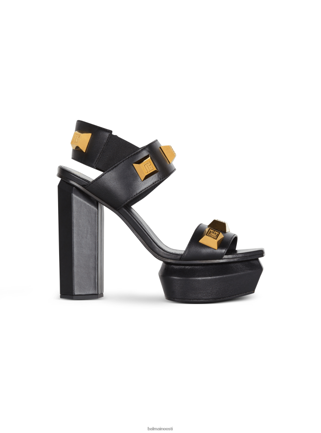 ee Balmain jalatsid naised ava nahast platvormsandaalid must LJ8002635