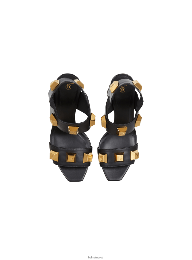 ee Balmain jalatsid naised ava nahast platvormsandaalid must LJ8002635