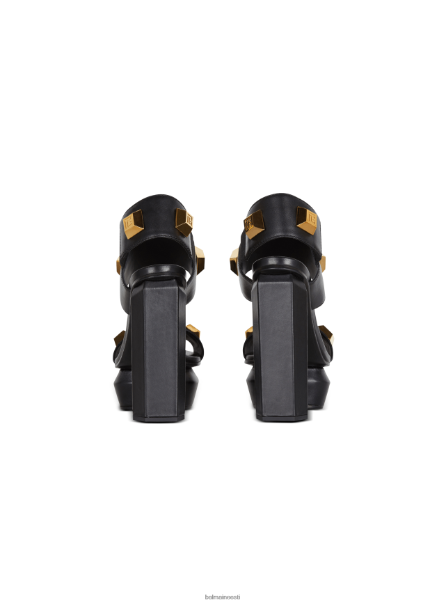 ee Balmain jalatsid naised ava nahast platvormsandaalid must LJ8002635