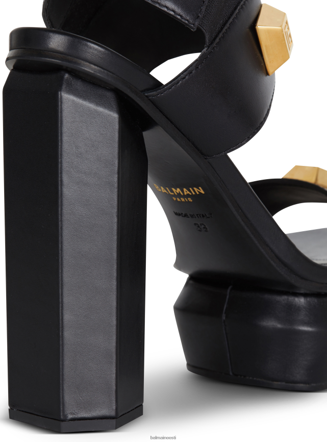 ee Balmain jalatsid naised ava nahast platvormsandaalid must LJ8002635