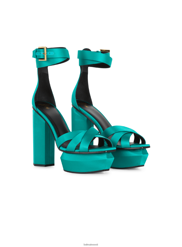 ee Balmain jalatsid naised ava satiinist platvormiga sandaalid roheline LJ8002643