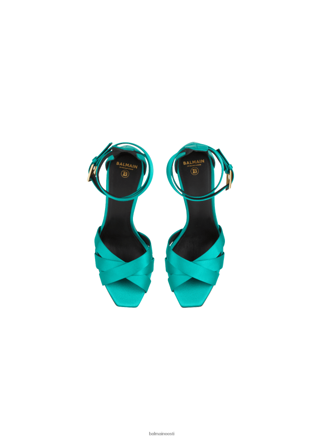 ee Balmain jalatsid naised ava satiinist platvormiga sandaalid roheline LJ8002643