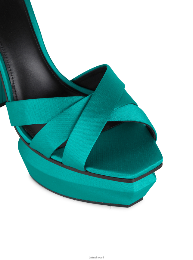 ee Balmain jalatsid naised ava satiinist platvormiga sandaalid roheline LJ8002643