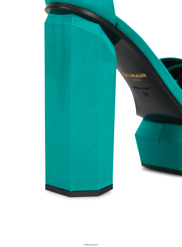 ee Balmain jalatsid naised ava satiinist platvormiga sandaalid roheline LJ8002643