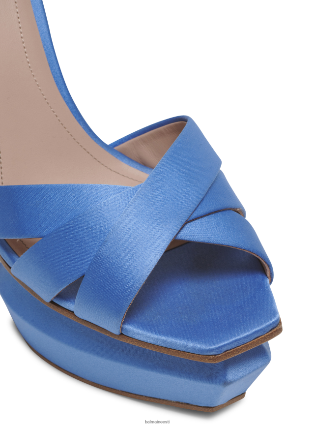 ee Balmain jalatsid naised ava satiinist platvormiga sandaalid sinine LJ8002633