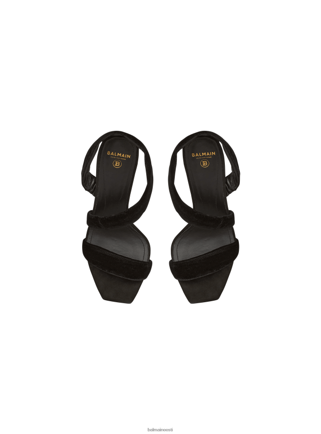 ee Balmain jalatsid naised seemisnahast moneta sandaalid must LJ8002649