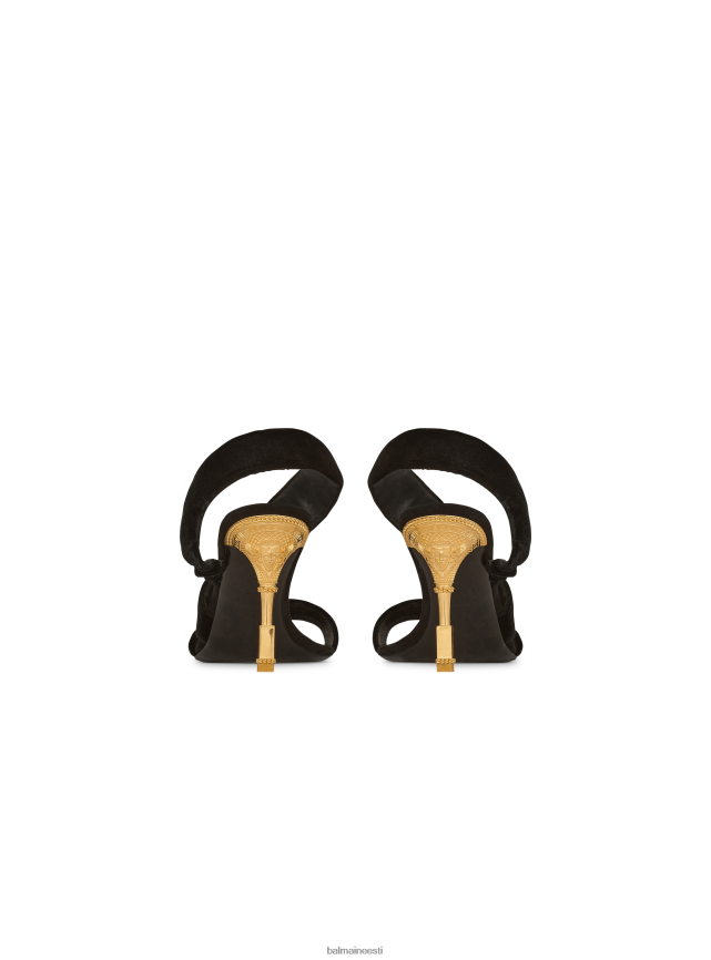 ee Balmain jalatsid naised seemisnahast moneta sandaalid must LJ8002649