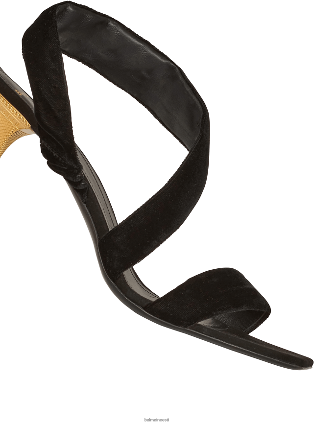 ee Balmain jalatsid naised seemisnahast moneta sandaalid must LJ8002649