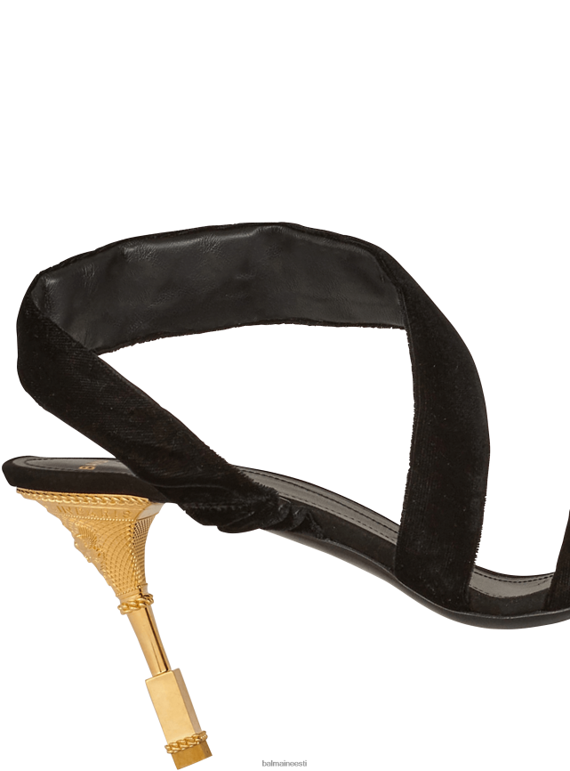 ee Balmain jalatsid naised seemisnahast moneta sandaalid must LJ8002649