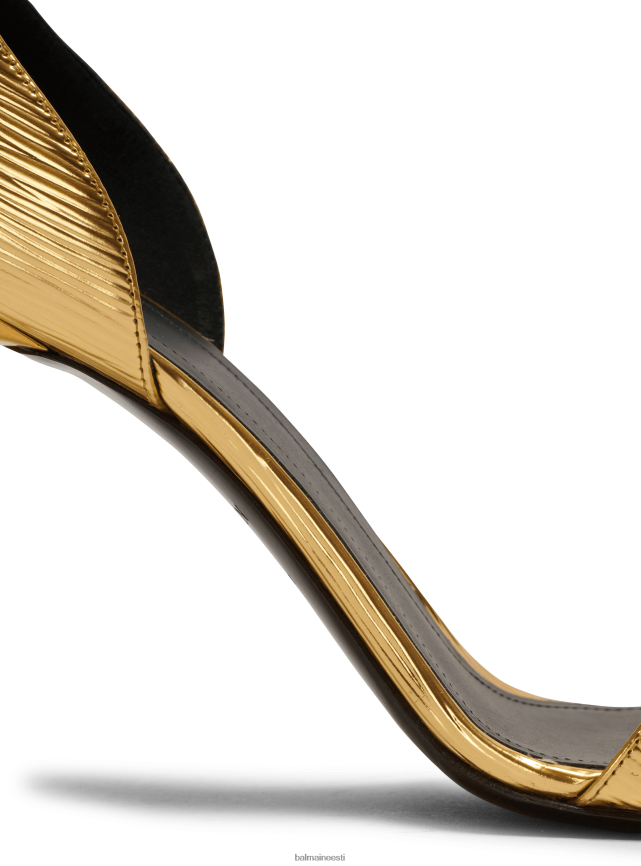 ee Balmain jalatsid naised uma lamineeritud nahast sandaalid kullast LJ8002638