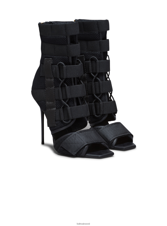 ee Balmain jalatsid naised uma sandaalid takjapaelaga ja võrguga must LJ8002651