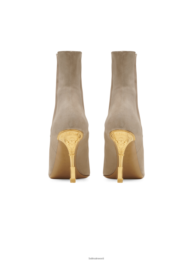 ee Balmain jalatsid naised moneta seemisnahast poolsaapad graveeritud kontsaga beež LJ8002655