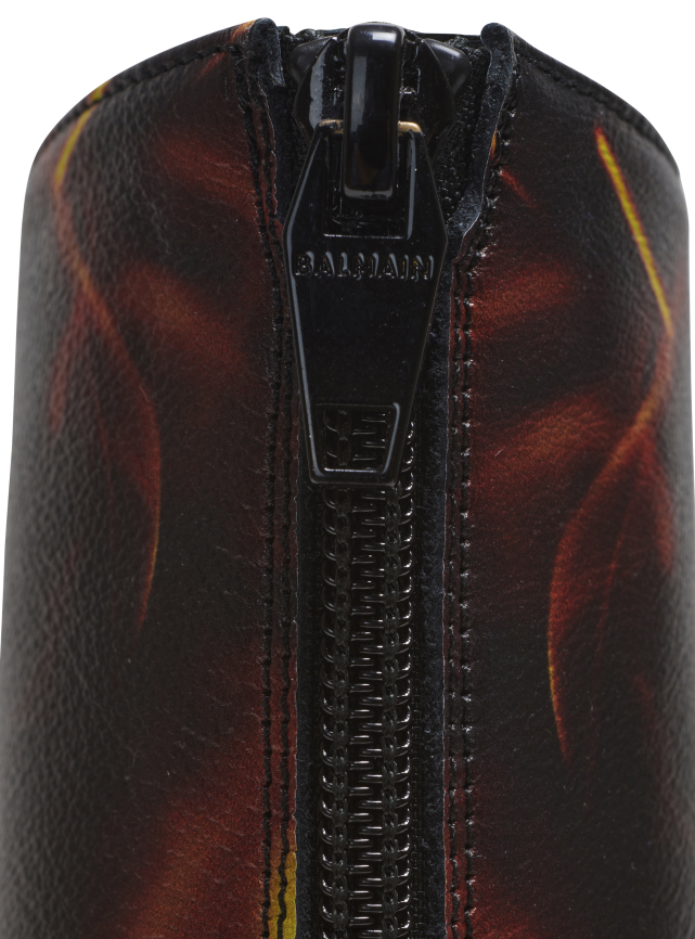 ee Balmain jalatsid naised tuletrükiga nahast uria poolsaapad oranž LJ8002656