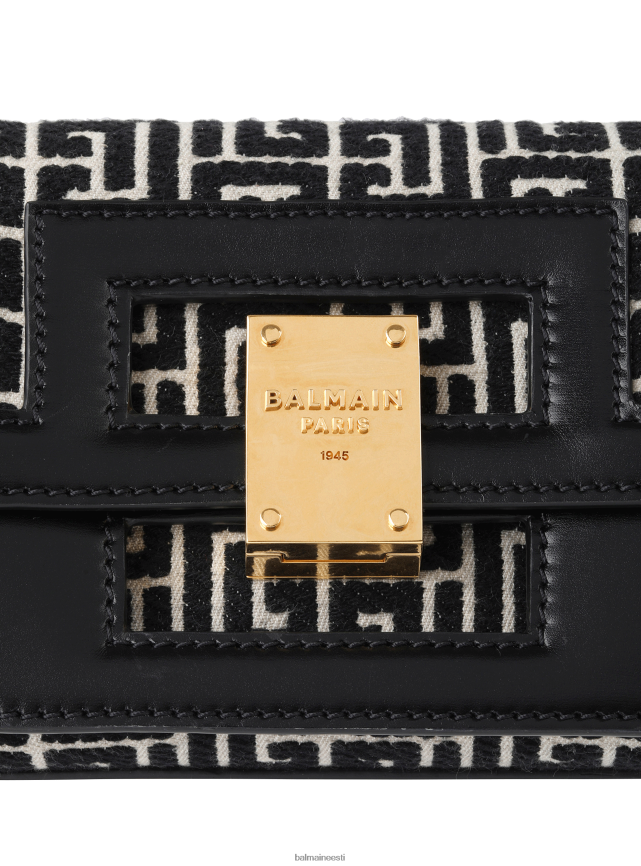 ee Balmain tarvikud naised väikese suurusega kahevärviline žakaarmadrats 1945. aasta pärandikott must LJ8002552
