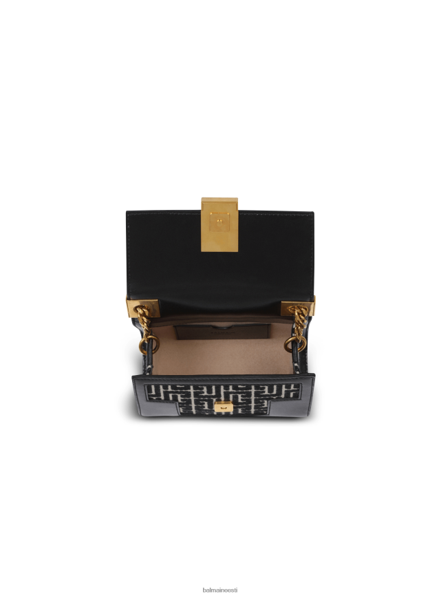 ee Balmain tarvikud naised väikese suurusega kahevärviline žakaarmaitseline 1945. aasta kott must LJ8002536