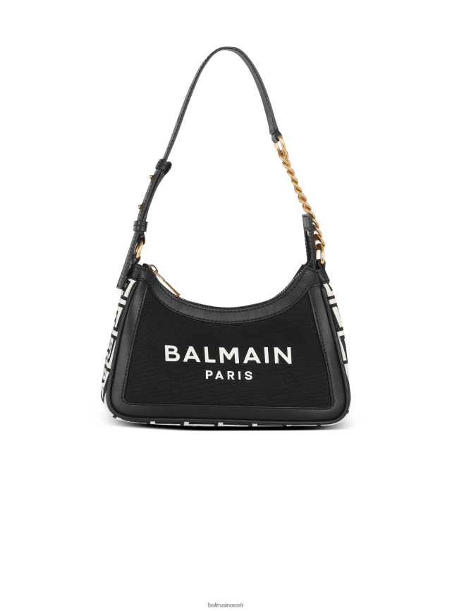 ee Balmain tarvikud naised b-armee lõuendist kott nahast vahetükkidega must LJ8002572