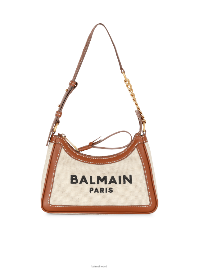 ee Balmain tarvikud naised b-armee lõuendist kott nahast vahetükkidega pruun LJ8002561