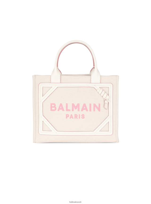 ee Balmain tarvikud naised b-armee väike nahkdetailidega lõuendist kott beež LJ8002564